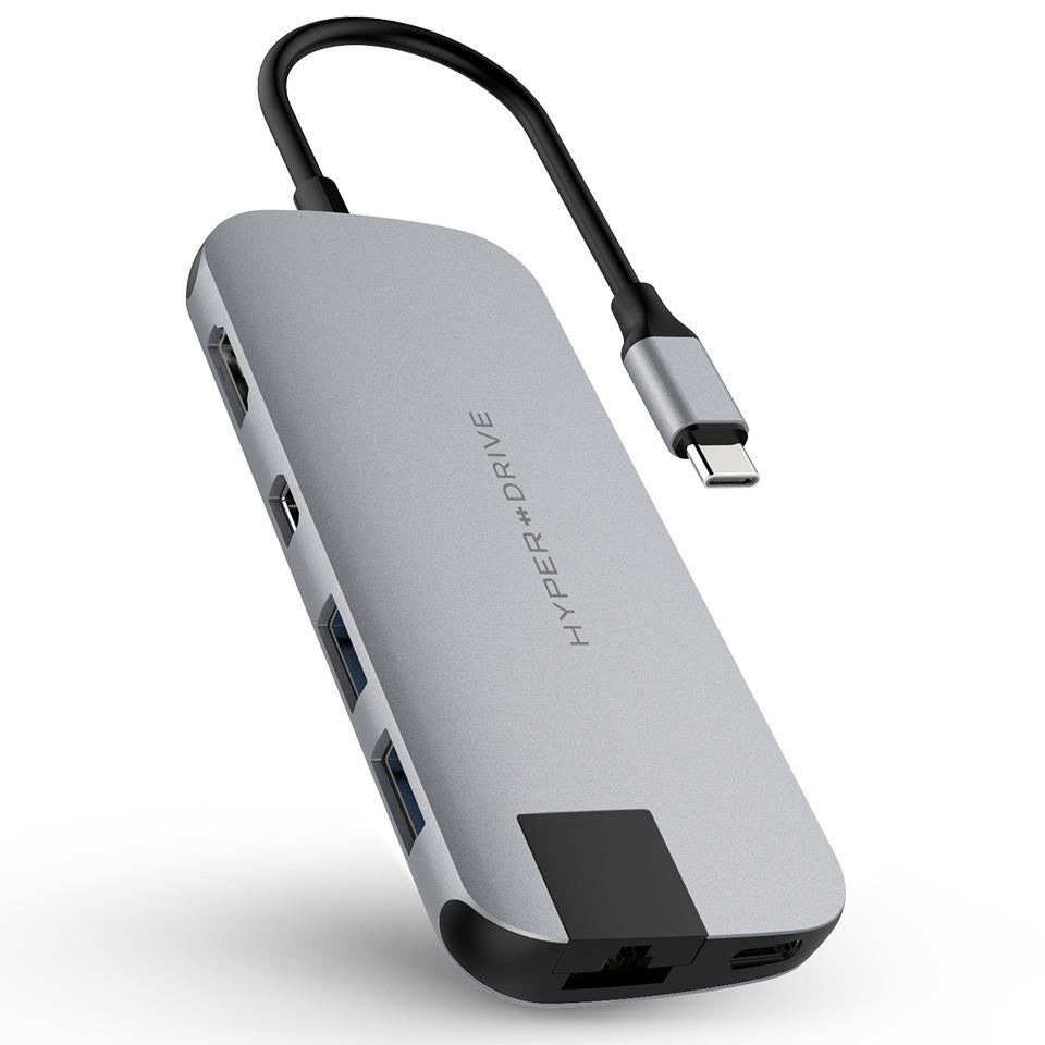 Cổng chuyển HyperDrive Slim 8-in-1 USB-C HUB cho Macbook &amp; Devices -  Hàng Chính Hãng