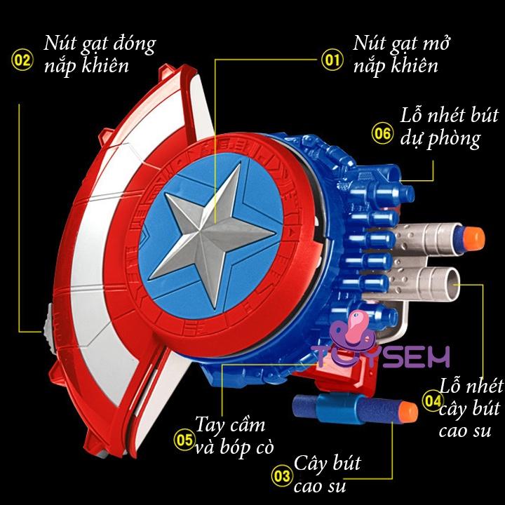 Khiên đội trưởng Mỹ nhập vai cho bé-Khiên captain america bắn-Đồ chơi chiến binh siêu anh hùng