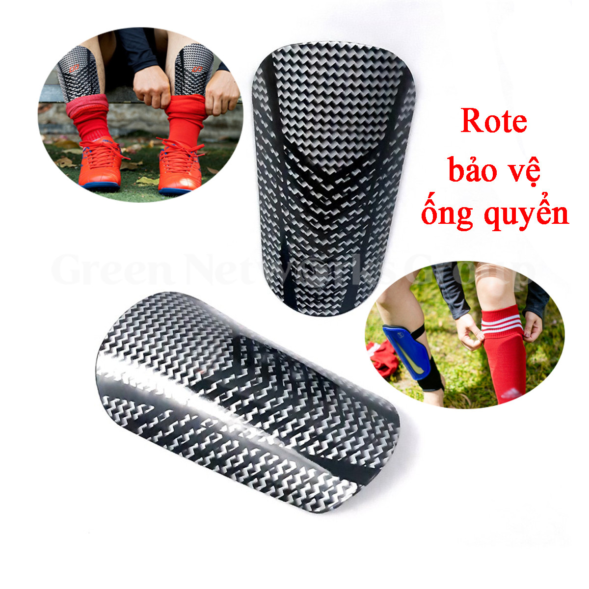 Rote bảo vệ ống quyển ống đồng vân Carbon CP - Ốp Bảo Vệ Ống Chân Đá Bóng CP Vân Carbongng