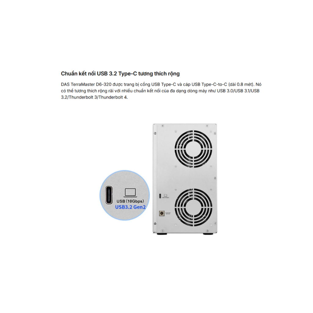 Thiết bị lưu trữ  DAS TerraMaster D6-320 6-bay Hàng Chính Hãng - Storage Shop