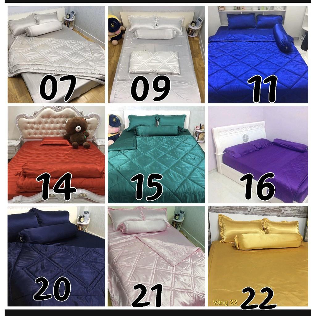 Bộ 4 Món Ga Gối Phi Lụa Lan Pham Bedding Mát Mịn - Đen