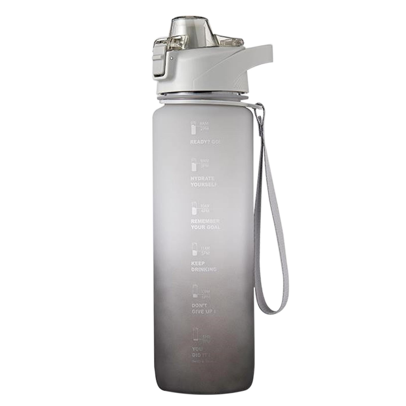 Bình Nước Thể Thao 1.1L Có Vạch Đánh Dấu Thời Gian Không Chứa Bpa & Chống Rò Rỉ