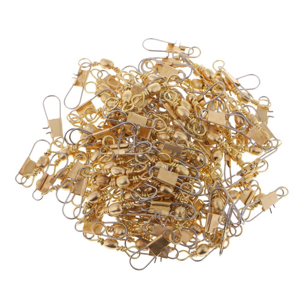 100pcs Interlock Snap Fishing Rolling Swivel Ball Bearing Solid Rings 10kg-25kg
