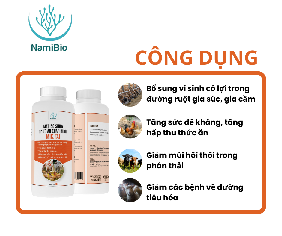 Men vi sinh bổ sung thức ăn chăn nuôi MIC.FA1 1kg