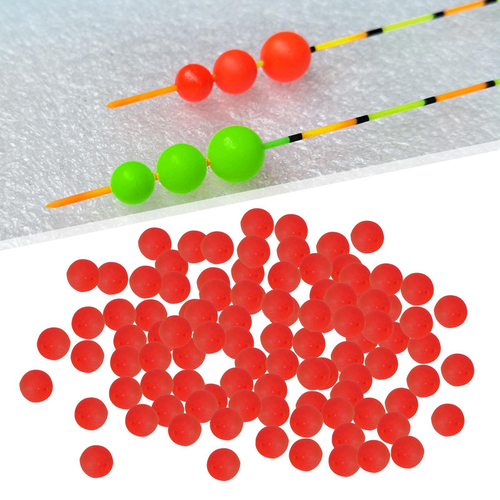 100 Pieces Portable Fishing Indicator Ball Bobber Fishing Tool Bite Red