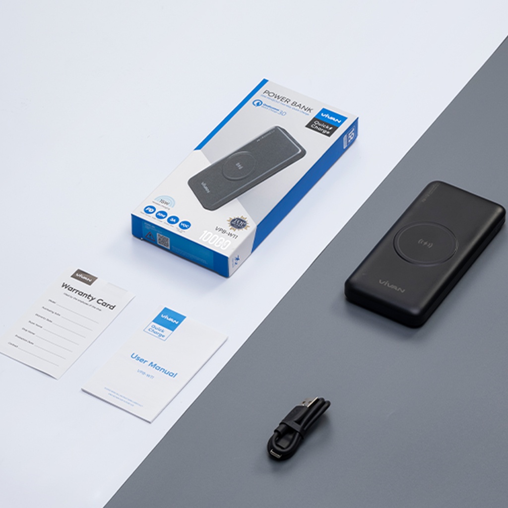 Sạc Pin Dự Phòng Nhanh 10000 mAh 18W VIVAN VPB-W11 3Output - Hàng Chính Hãng