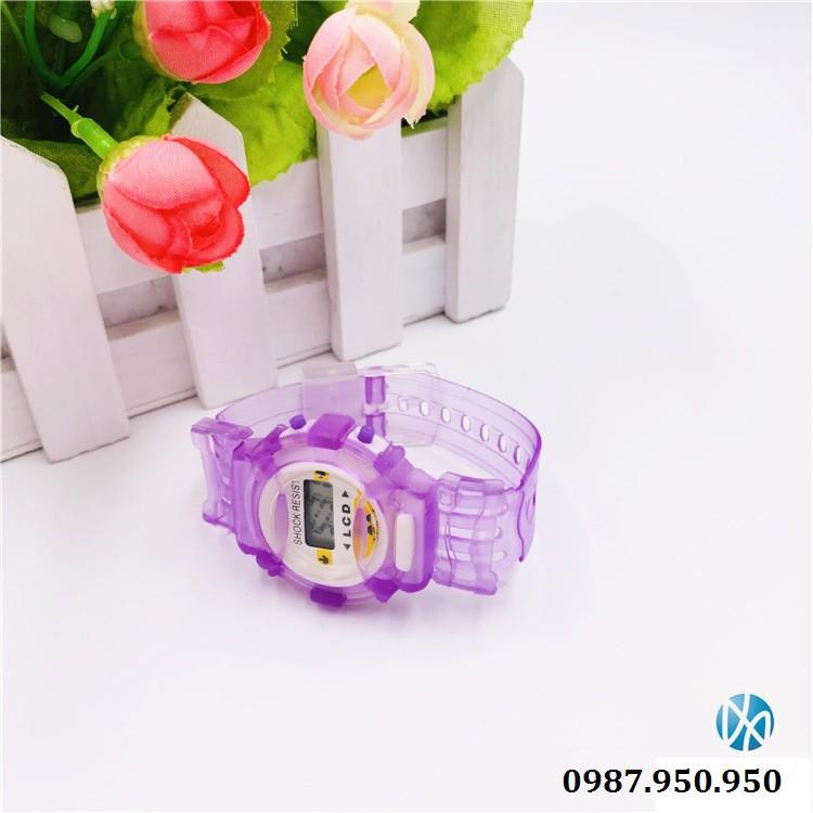 Đồng hồ điện tử trẻ em dây nhựa dẻo đủ 5 màu