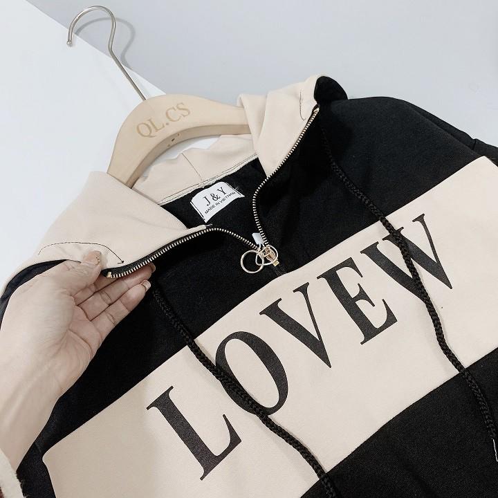 Bộ đen phối be LOVEW bo chun nữ SETN306