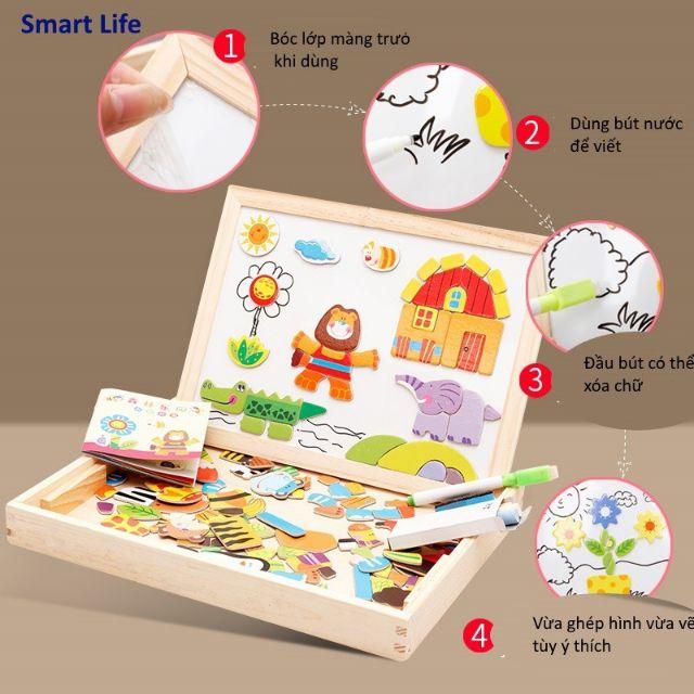 Bộ Ghép Hình Nam Châm 2 mặt cho bé - Đồ Chơi Giáo Dục
