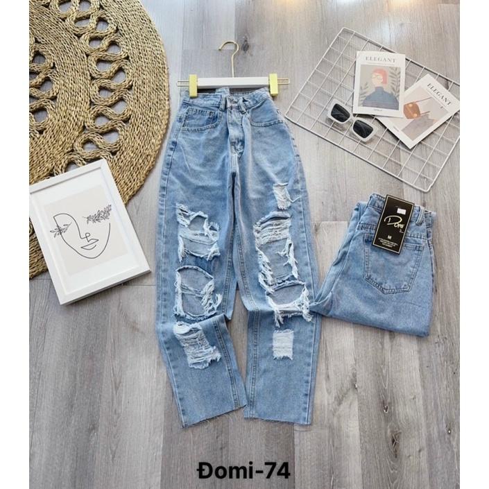 Quần baggy jean rách cá tính mã 74, ảnh thật chụp sàn