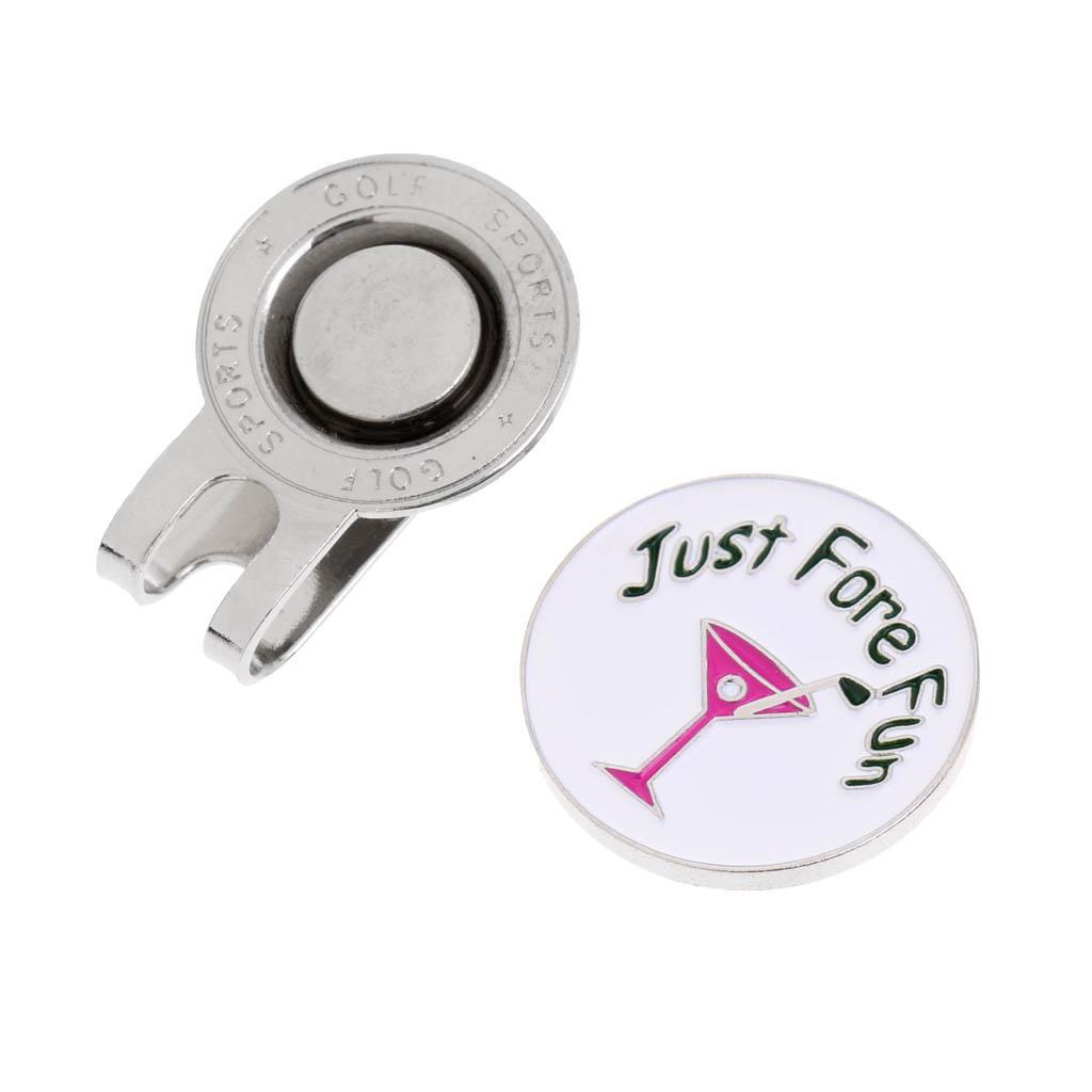 3-5pack Portable Mini Alloy Golf Ball Marker with Magnetic Golf Hat Clip White