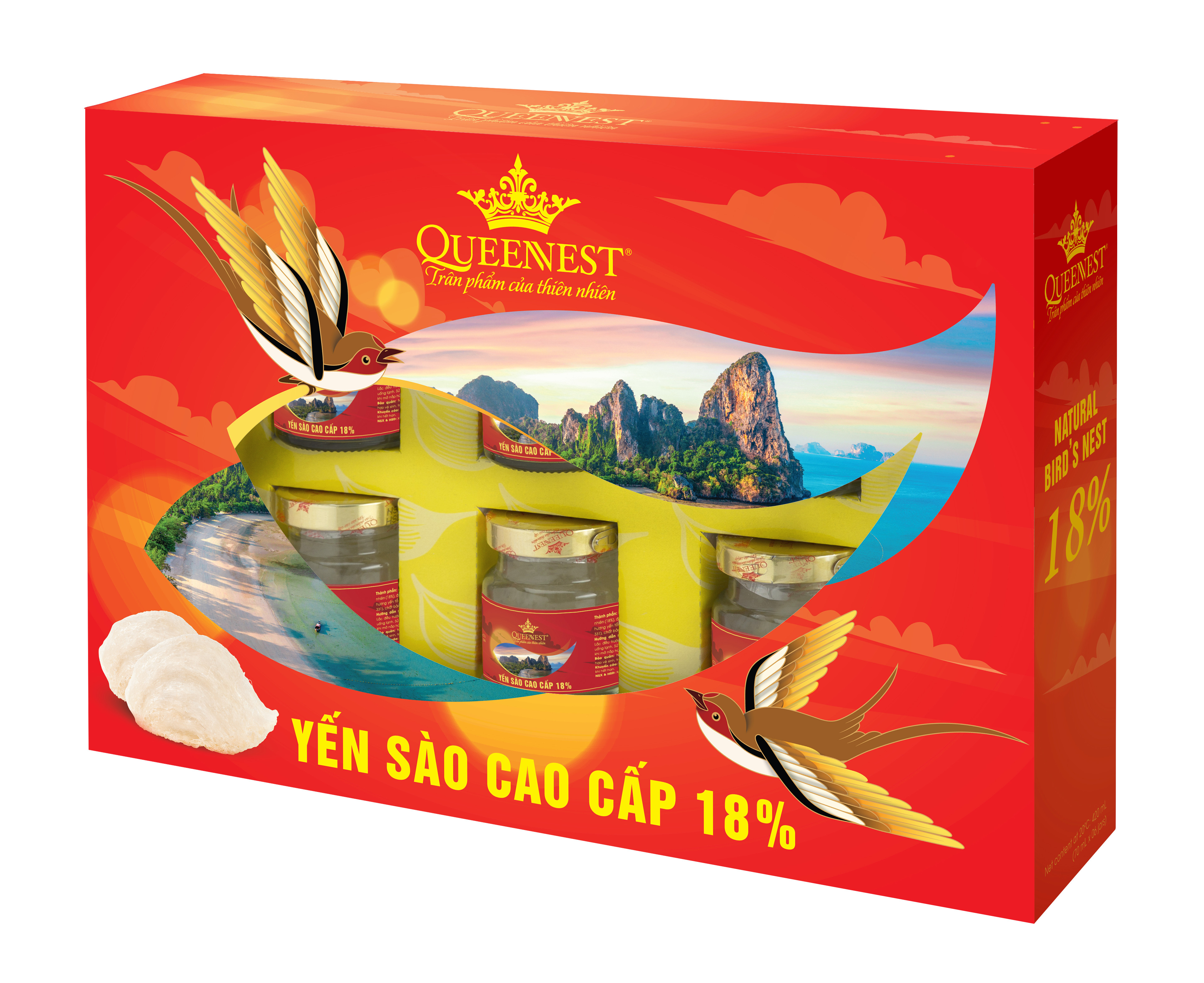 YẾN SÀO CAO CẤP QUEENNEST 18% - HỘP LỚN