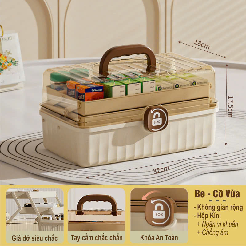 Hộp Đựng Thuốc Gia Đình Kích Thước 32cm x 18cm x 17.5cm - PHỤ KIỆN PHÒNG NGỦ KHÁC