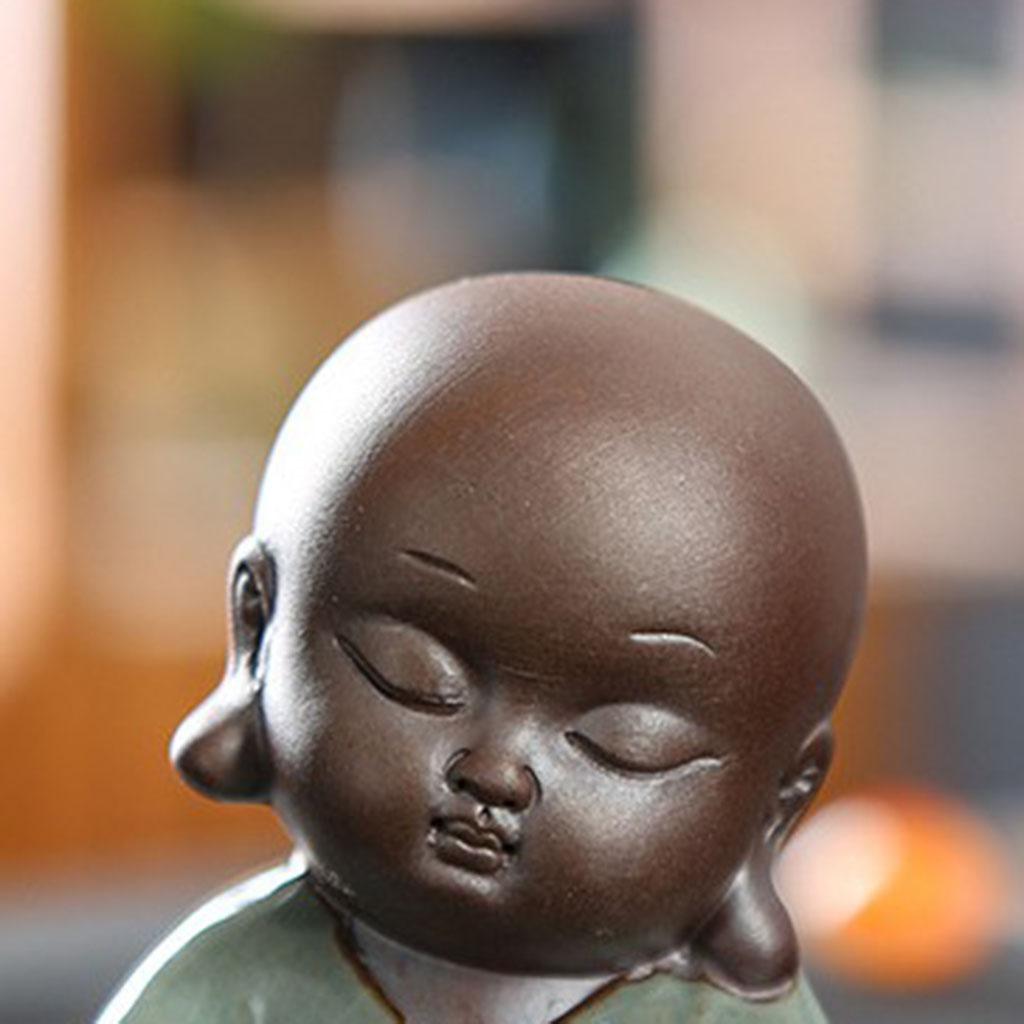 Baby Buddha Asian  Decor Statue Ceramic Kids Monk Figure Ornament A