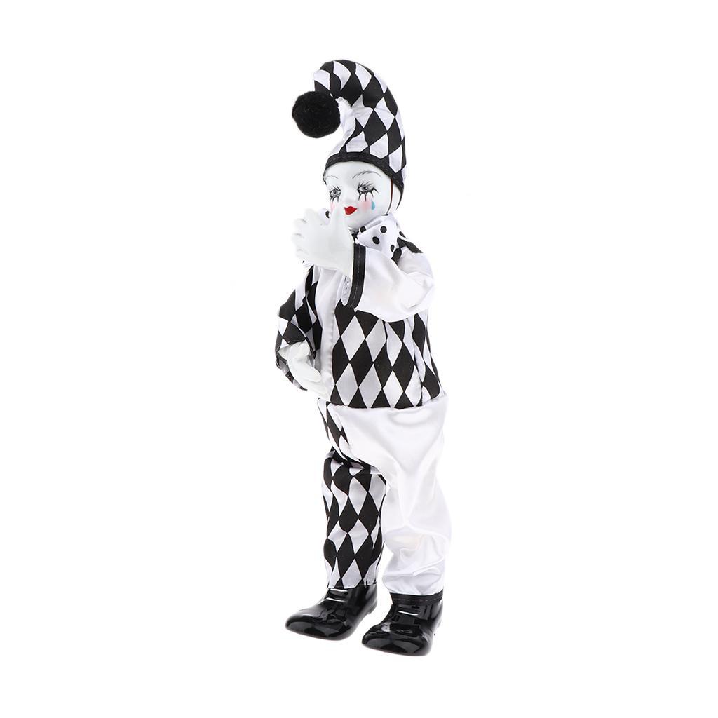 Porcelain Hanging Feet Small Clown Doll Home Desk Display Ornaments, G