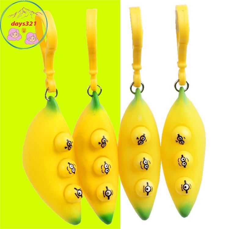 Móc khóa Bóp Ra 3 Mắt Minion Squishy mềm mịn dễ thương chân thực giảm stress co dãn đàn hồi ngộ nghĩnh bóp giải trí