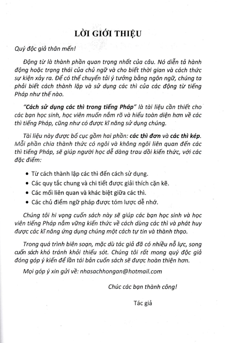 Cách Sử Dụng Các Thì Trong Tiếng Pháp - HA