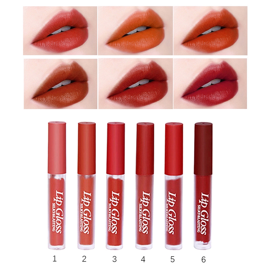 Set 6 son kem kháng nước lâu trôi và giữ ẩm cho môi Hengfang Lip Gloss Silky&amp;Lasting