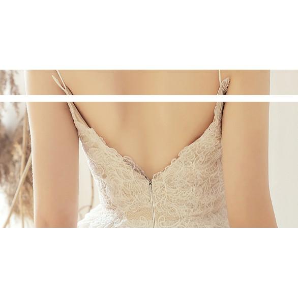 HOT váy cưới nhẹ nhàng 2019 cô dâu Pháp đơn giản. Váy thật y hình.