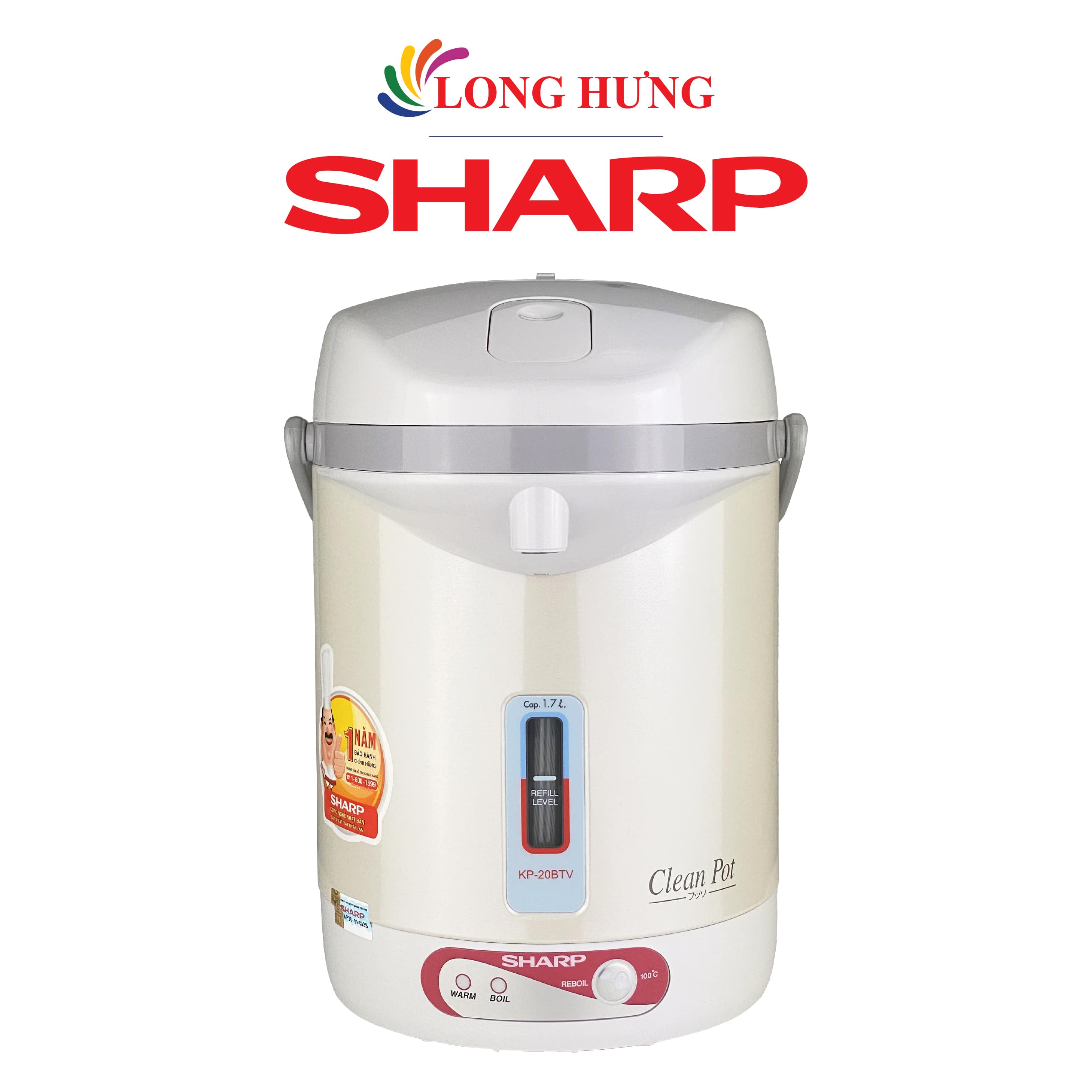 Bình thủy điện Sharp 1.7 lít KP-20BTV - Hàng chính hãng