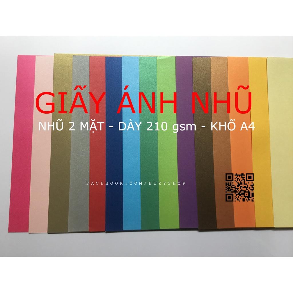 Giấy Ánh Nhũ, Bìa Màu, Giấy Làm Thiệp, Scrapbook (A4)