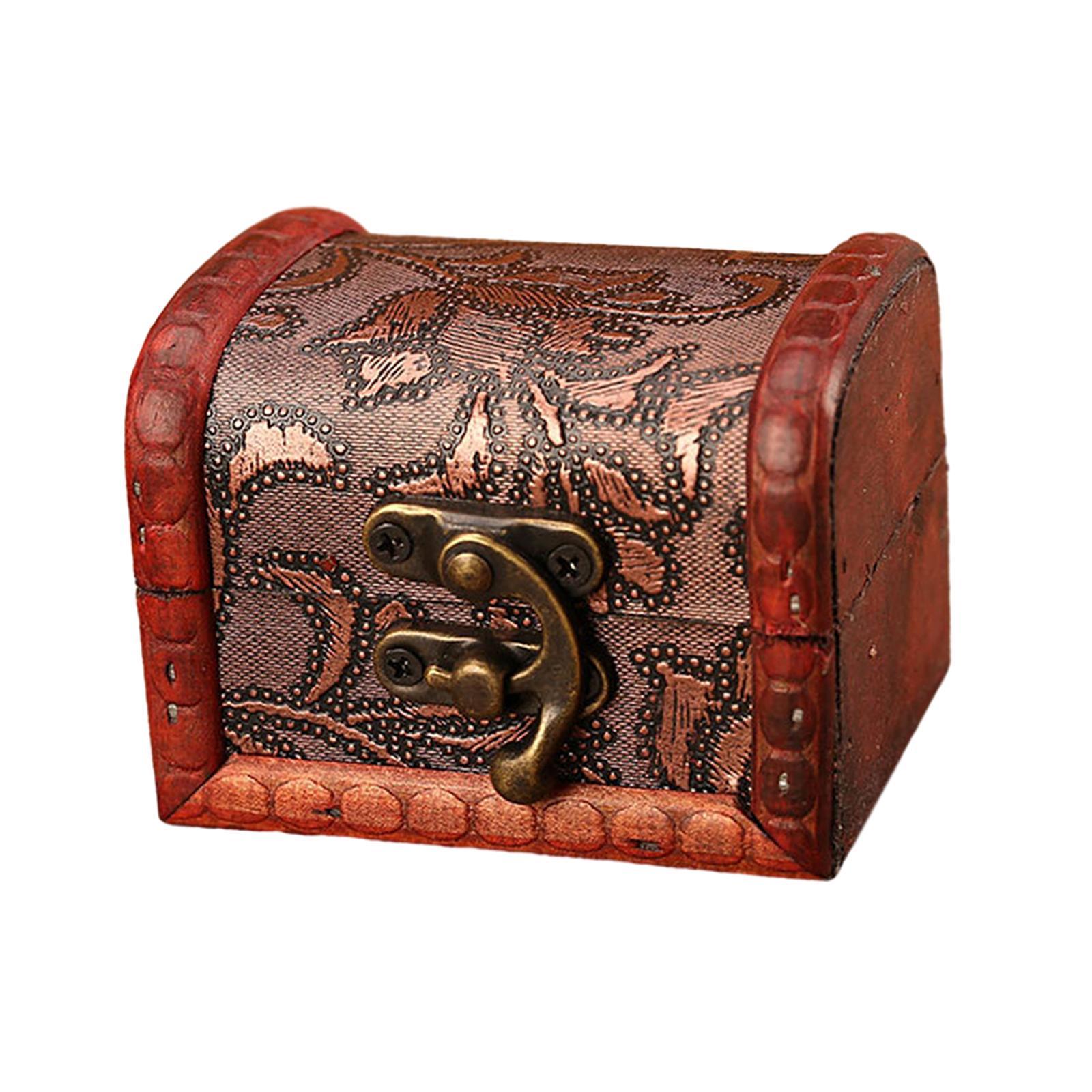 Decorative Storage Box, Antique Jewelry Box, Home Decor Vintage Style Treasure Chest, Vintage Style Wooden Storage Box, for Hairpins Jewelry