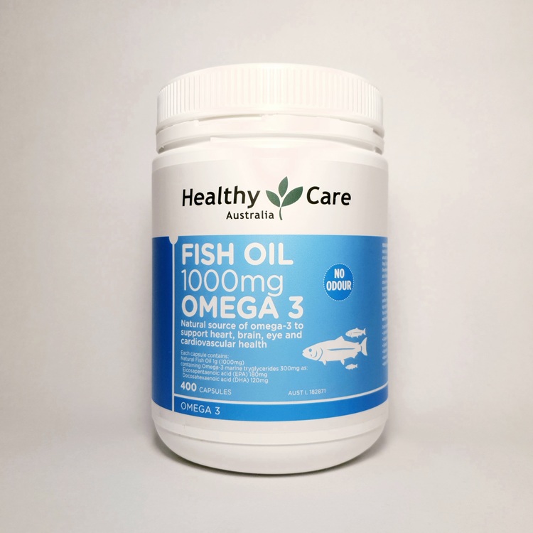 Dầu cá tự nhiên  Healthy Care Fish Oil Omega-3 1000mg 400 viên chính hãng Úc giúp bổ mắt, kháng viêm, tốt cho trí não, tim mạch