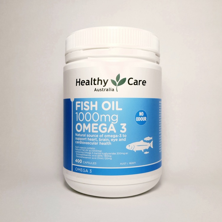 Dầu cá tự nhiên Healthy Care Fish Oil Omega-3 1000mg 400 viên chính hãng Úc giúp bổ mắt, kháng viêm, tốt cho trí não, tim mạch