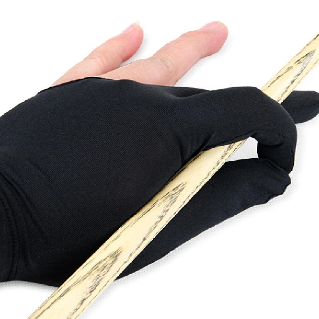 Snooker Billiard Cue Glove Pool Left/Right Hand Three Finger Accessory Black