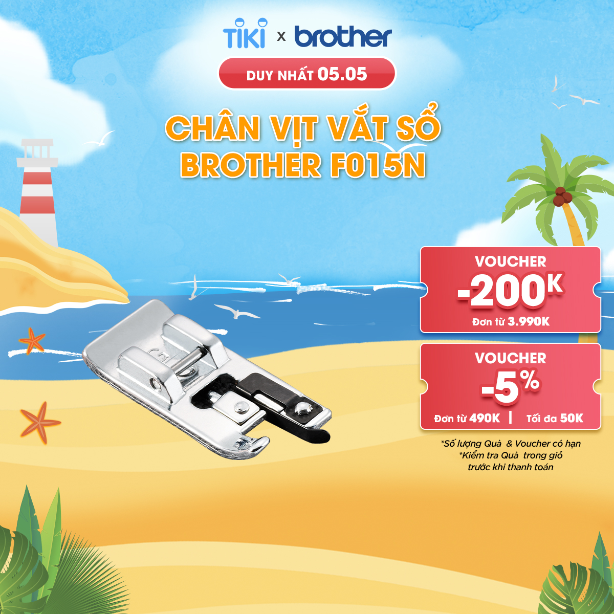 Chân vịt vắt sổ Brother F015N - Hàng chính hãng