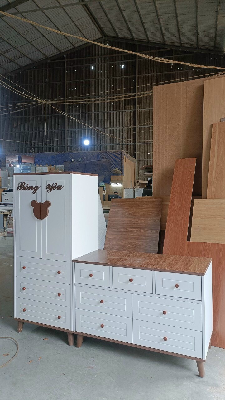 Tủ trẻ em, tủ đựng đồ cho bé gỗ MDF phủ melamine thương hiệu HUCHU