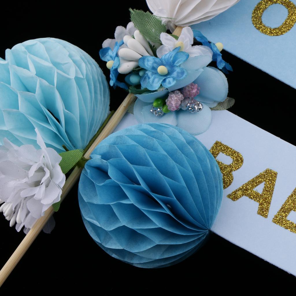 Baby Shower Paper Honeycomb Cake Topper for Kids Party Cake Decoration