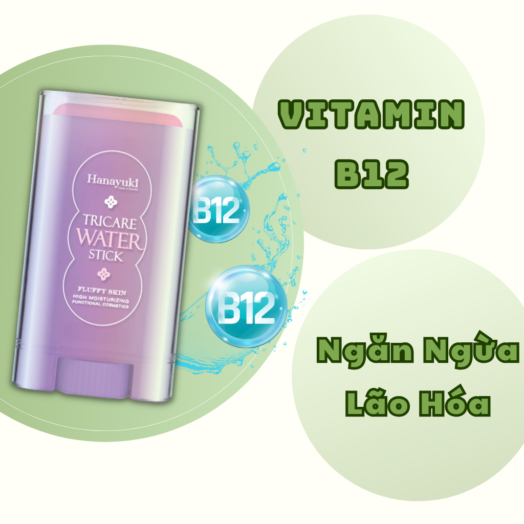 Kem Dưỡng Ẩm Trắng Da Hanayuki Chính Hãng Tricare Water Stick Dạng Lăn Mờ Nám Cấp Ẩm Ngăn Ngừa Lão Hóa 20g