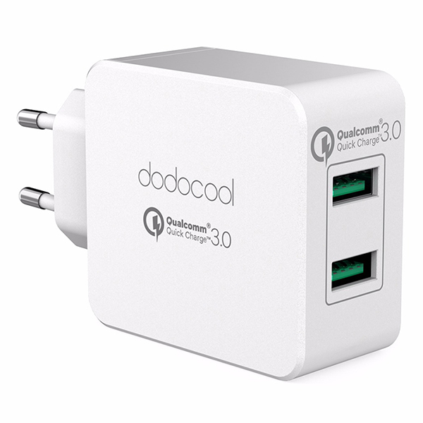 Apdapter 2 cổng Quick Charge 3.0 Dodocool DA87WEU - Hàng Chính Hãng