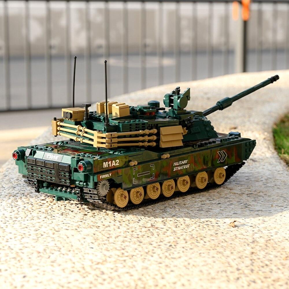 Đồ chơi Lắp ráp Xe Tăng M1A2 Hoa Kỳ, Gaomisi T3016 Abrams Tank, Xếp hình thông minh, Mô hình quân sự