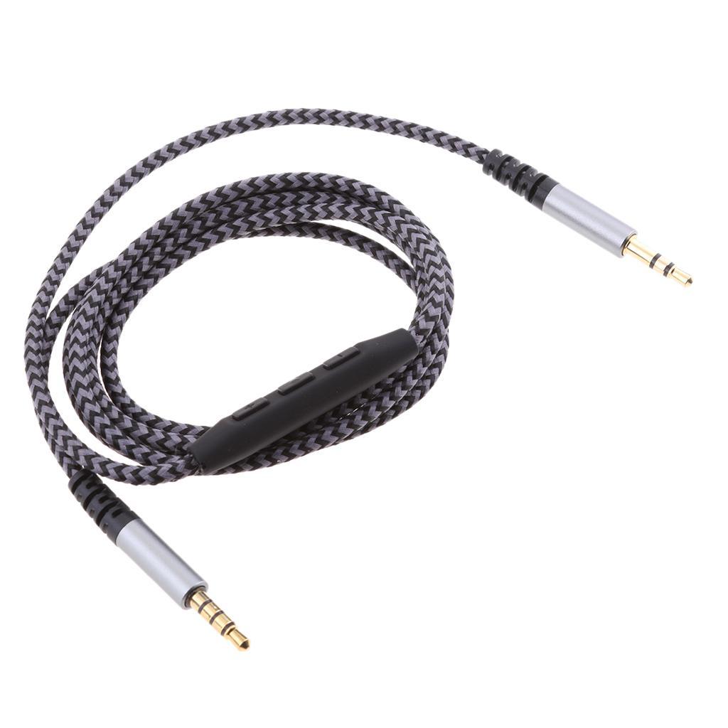 2PCS 3.5mm AUX Cable Male to Male w/ Mic Volume Control for Phone PC Headset