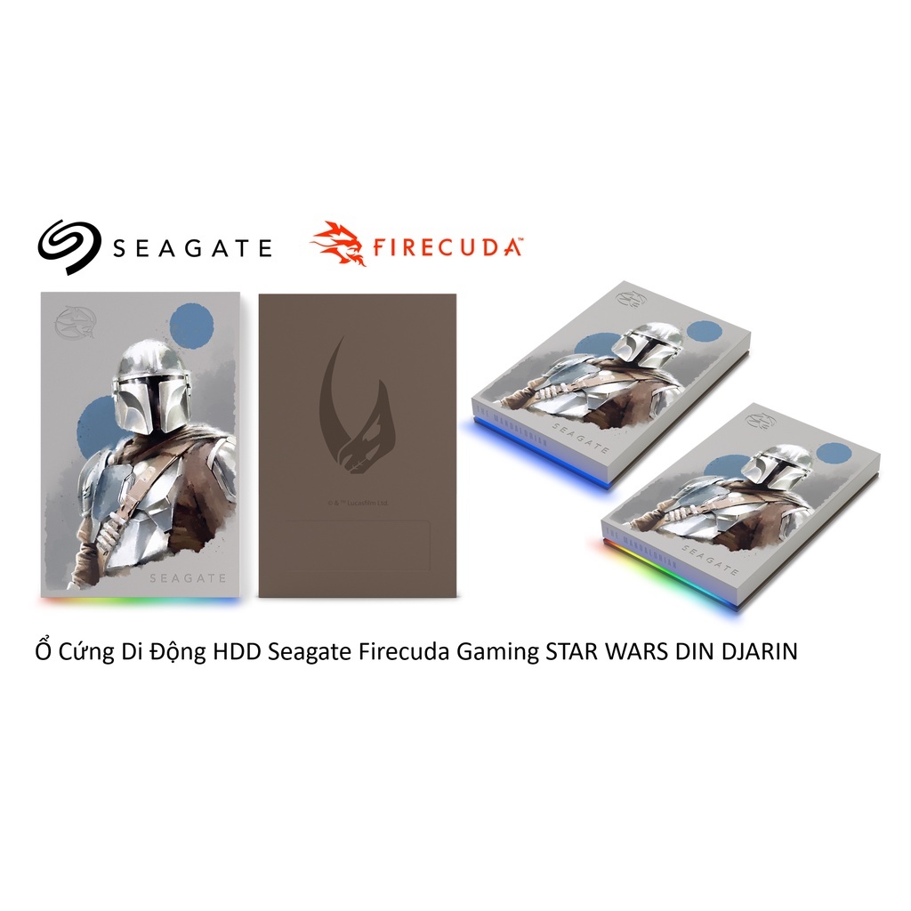 Ổ cứng di động HDD Seagate FireCuda Gaming STAR WARS DIN DJARIN 2TB USB3.2 Gen 1- Hàng chính hãng