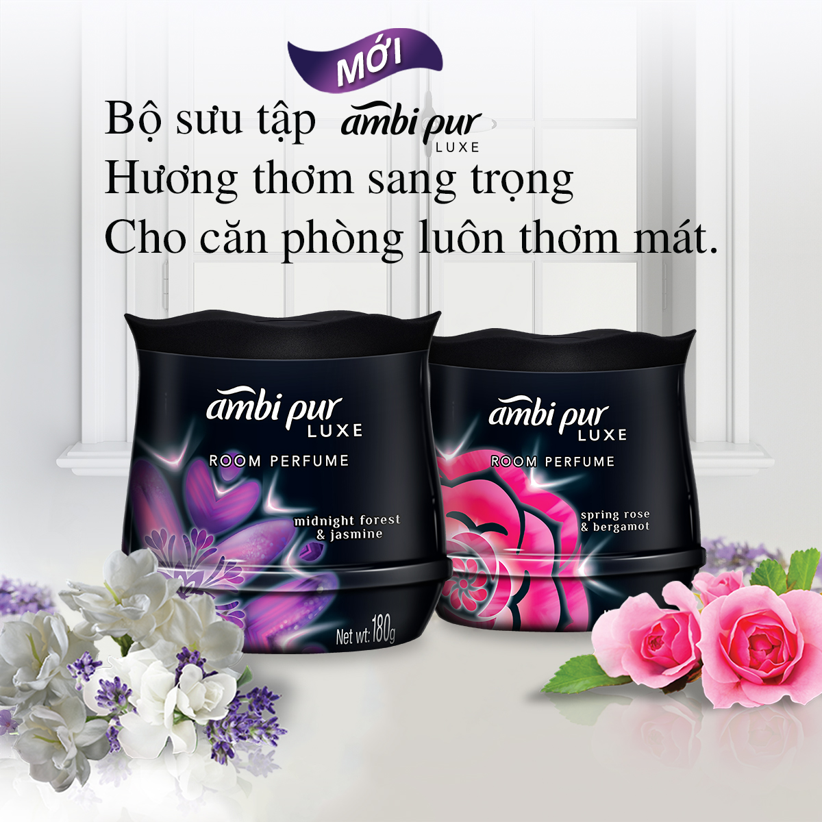 Sáp Thơm AMBIPUR LUXE Cao Cấp 180G Nhiều Mùi Hương