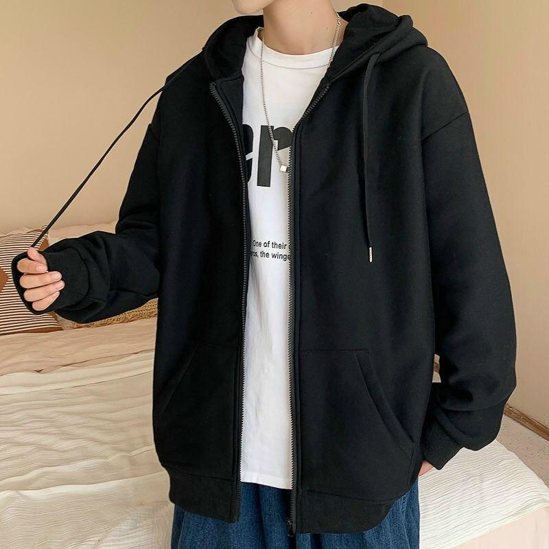 [] Áo khoác nỉ nam nữ form rộng đi học có dây kéo áo hoodie nữ form rộng có dây kéo