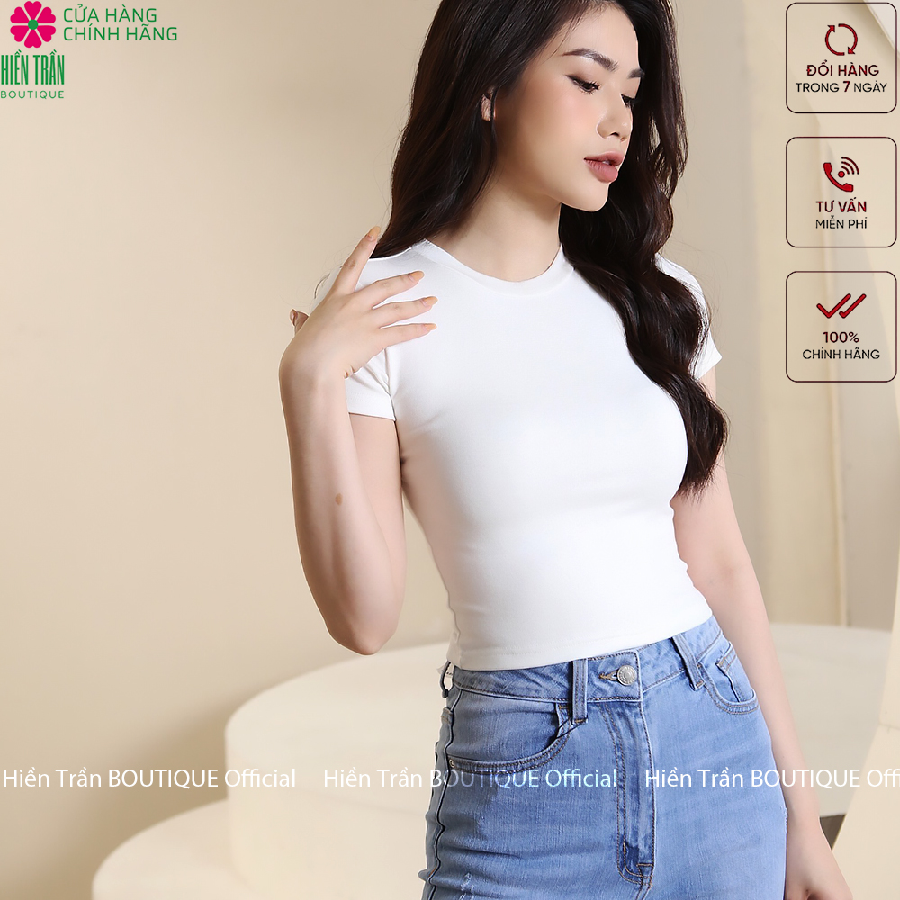 Áo croptop nữ Blue Chic cổ tròn vải cotton bozip co giãn thoáng mát freesize ngắn tay thun đẹp