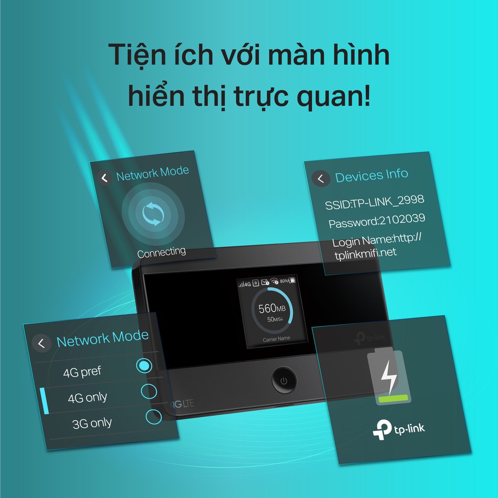 Bộ Phát Wifi Di Động TP-Lin M7350 3G/4G LTE 150Mbps
