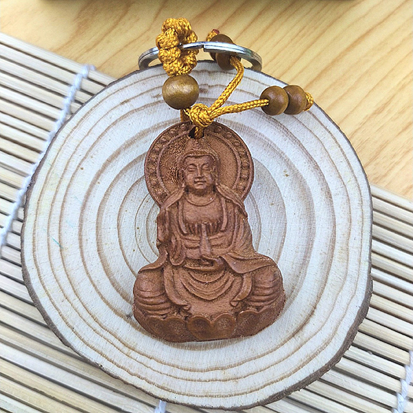 Móc khóa Phật Bà Quan Âm 1 mặt Bình An chạm khắc cực đẹp và tinh xảo