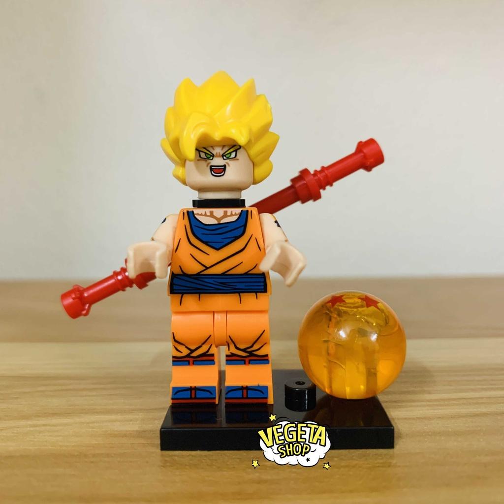 Minifigures Dragon Ball - Mô hình đồ chơi Dragon Ball mini lắp ghép - Gogeta Vegito Son Goku Xeno Vegeta cầm ngọc rồng