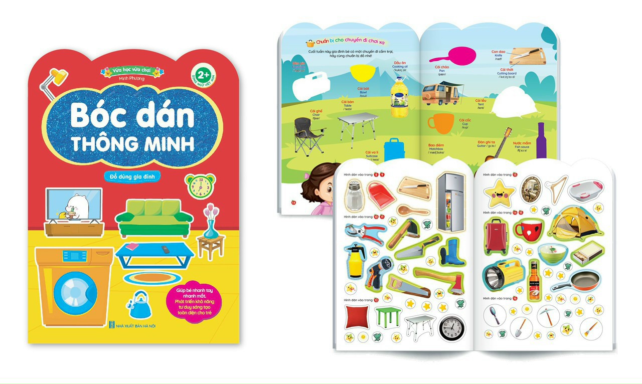 Bộ Sticker 6 cuốn - Bóc dán thông minh song ngữ Anh Việt (cho bé 2 - 6 tuổi)