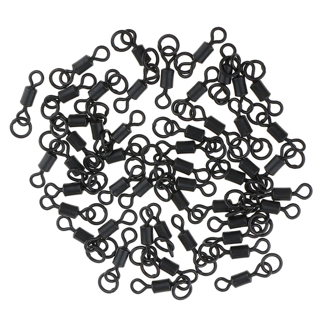 50Pcs Carp Fishing Swivels Micro Hook Ring Swivels Connector Chod Rig 20mm