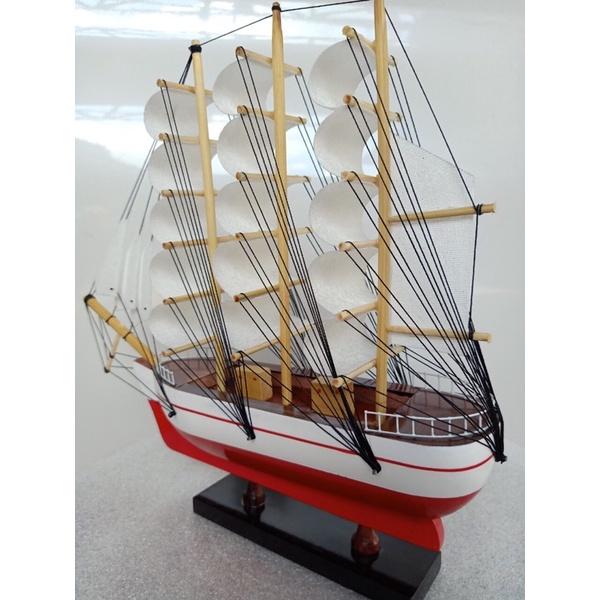 Mô hình thuyền phong thủy - Thuyền gỗ Le Blem dài 28cm -35cm - Buồm vải trắng -