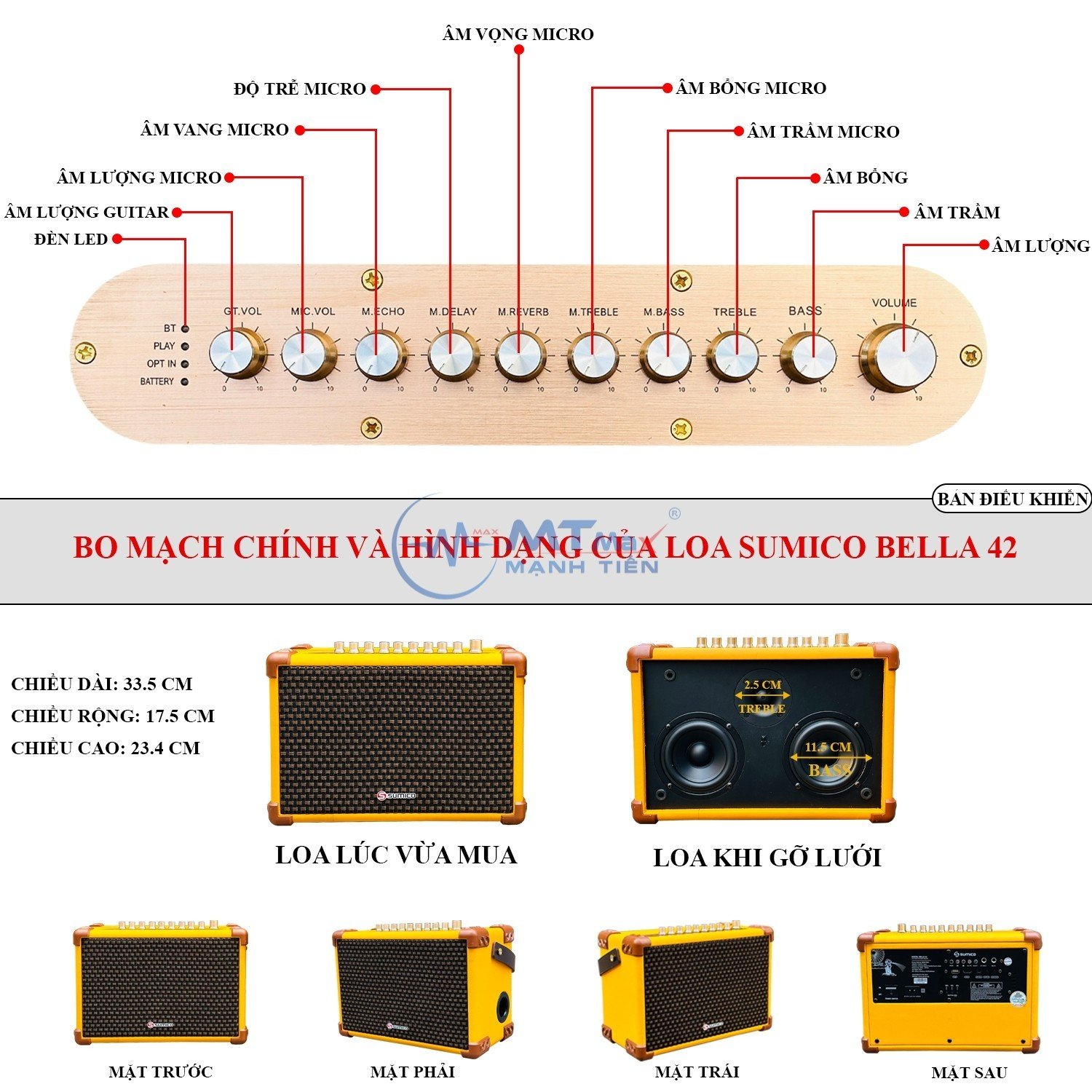 Loa Xách Tay Karaoke Sumico Bella 42 - Âm Thanh Vượt Trội, Thiết Kế Trẻ Trung, Tặng Micro Không Dây Q03 Chính Hãng, Bảo Hành 12 Tháng. Hàng chính hãng