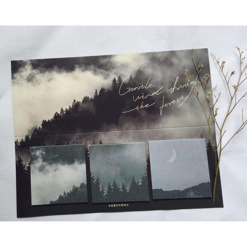 Set 60 Tờ Giấy Sticky Note in Hình Bầu Trời Mây Cảnh