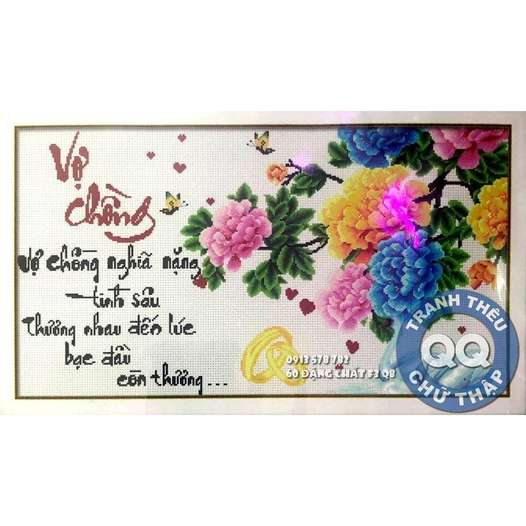 81*50CM TRANH THÊU VỢ CHỒNG TRANH THÊU CHỮ THẬP CHƯA THÊU TN2639