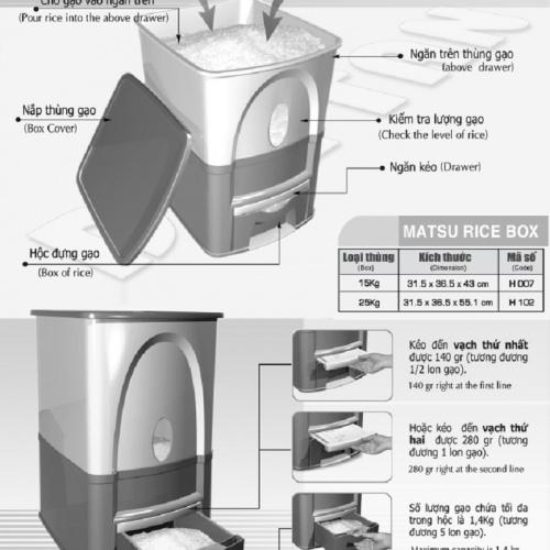 Thùng gạo thông minh MATSU Duy Tân 15kg